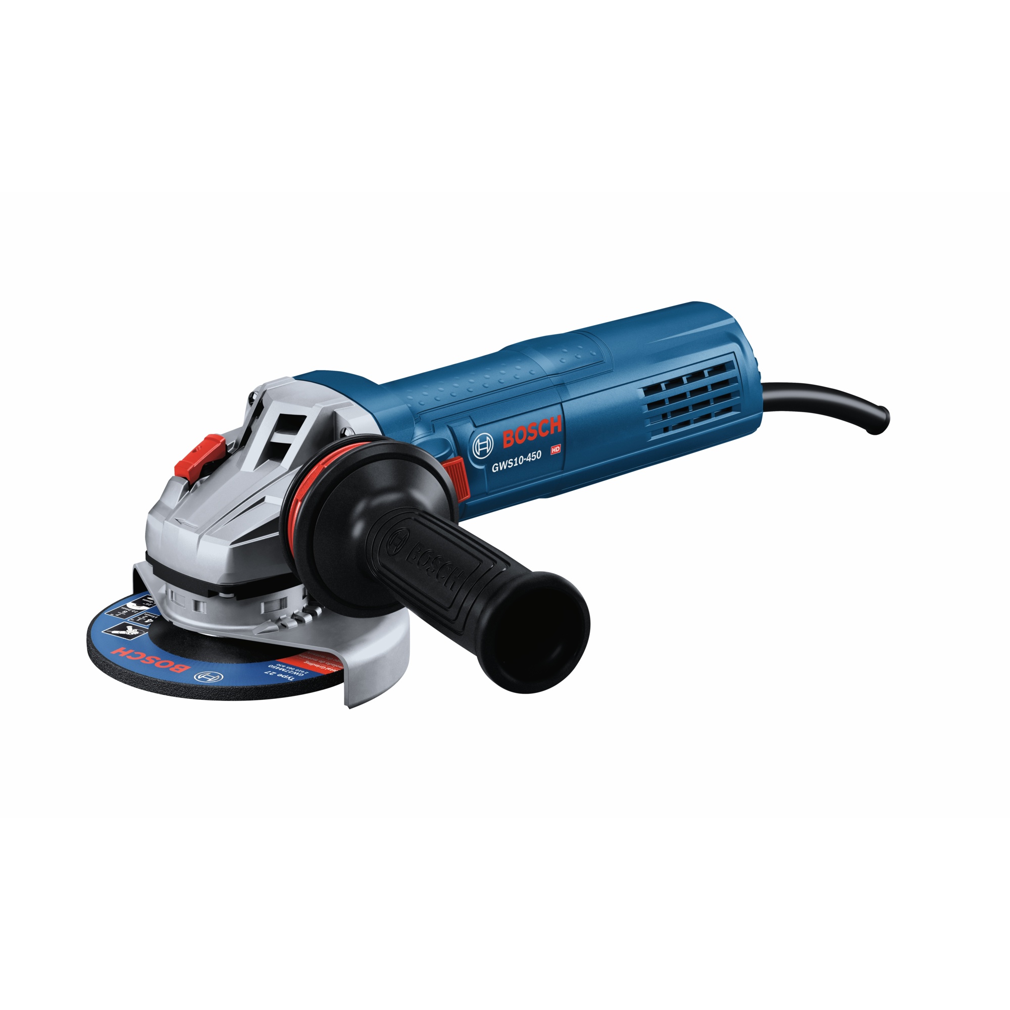 Bosch Ergonomic Angle Grinder — 4 1/2in., 10 Amp, 11,000 RPM, Anti-Vibration Handle, Model# GWS10-450